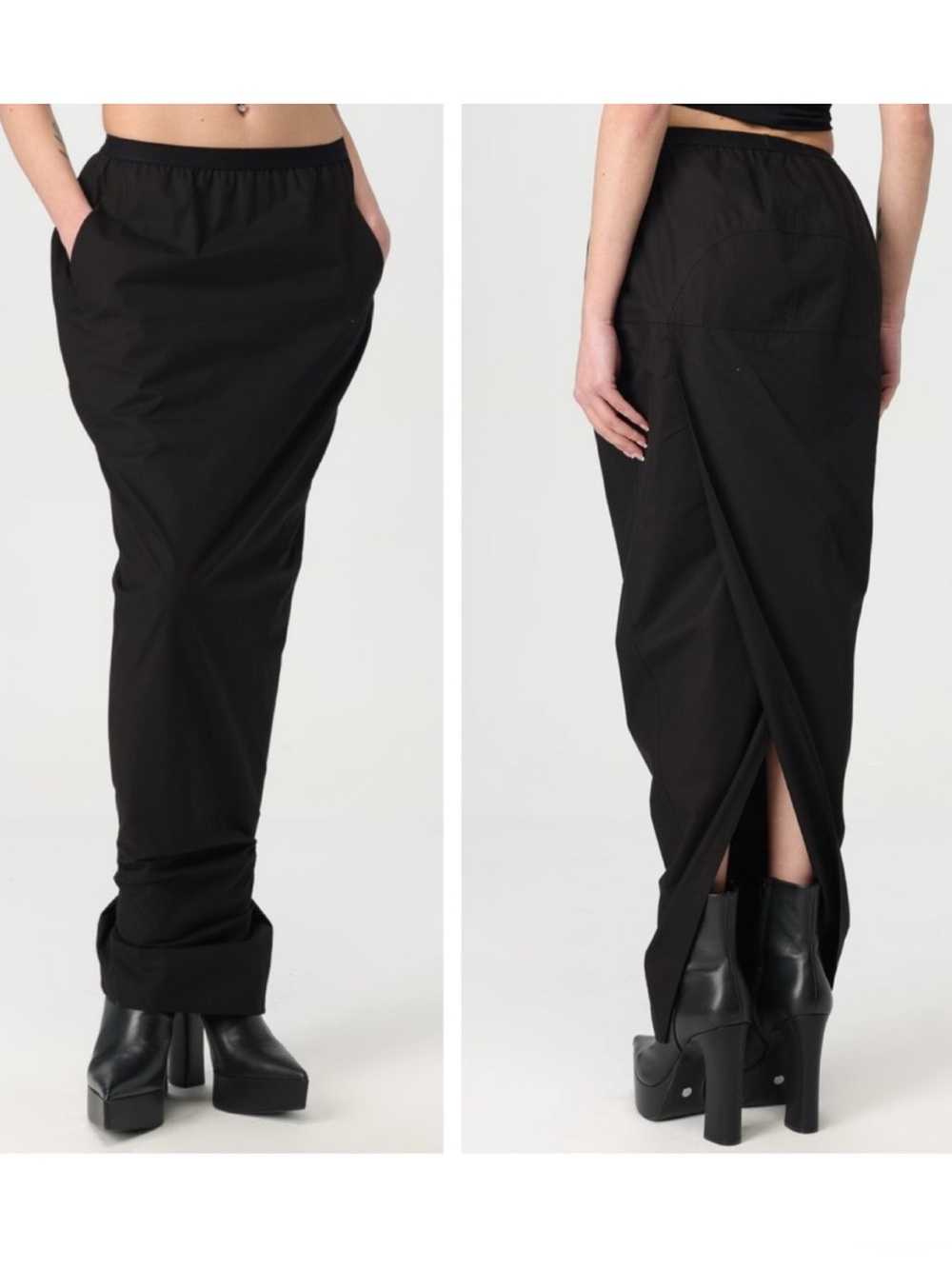 RICK OWENS Long Maxi Skirt NEW Size 6 Black Phlegethon